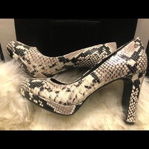 Calvin Klein Premda Snake Print Platform Pumps